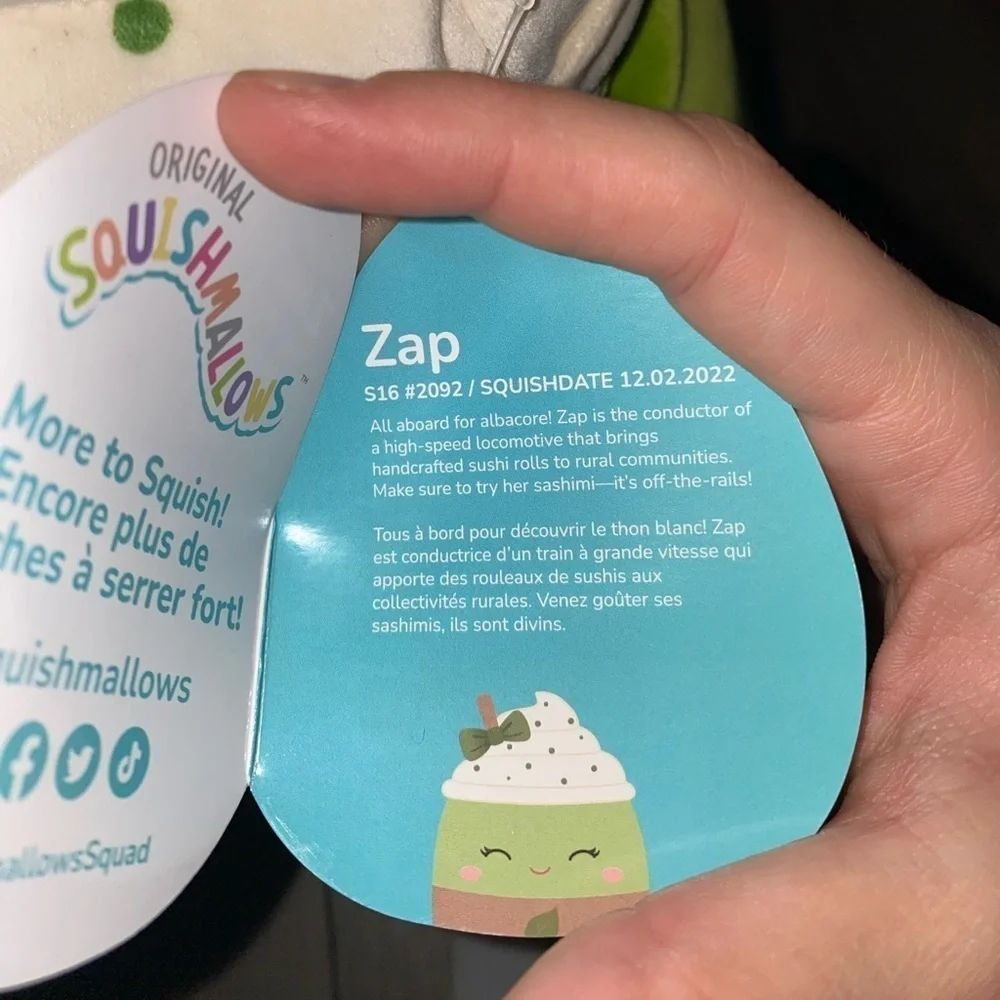 NWT ZAP Green Matcha Latte Original Squishmallow by Kelly Toy First To Market